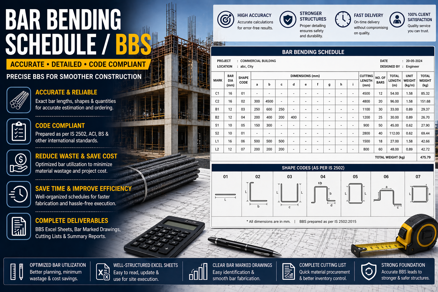 Bar Bending Schedule (BBS) — sample 2